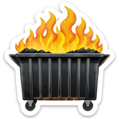 Dumpster fire no wheels sticker