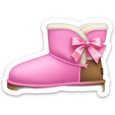 ugg boots with pink bows tied to them  sticker