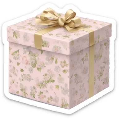 Elegant Rococo pale pink ditsy floral gift box sticker