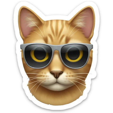 Cat with sunglasses sticker