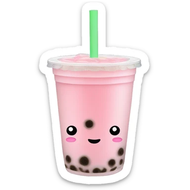 Light pink bubble tea sticker