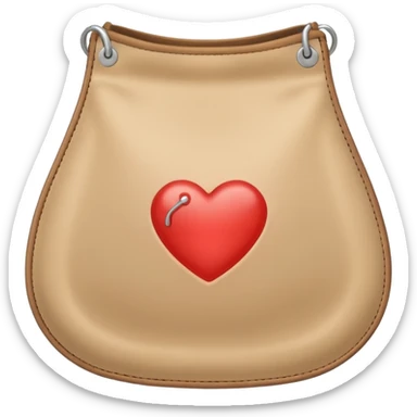 an medical ostomy bag in beige with a little heart sticker