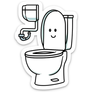 person with head in toilet bowl sticker