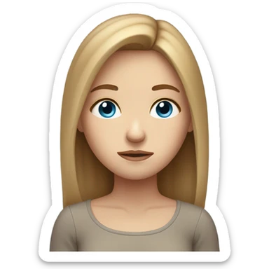 beautiful sad girl fair skin blue eyes light brown hair sticker