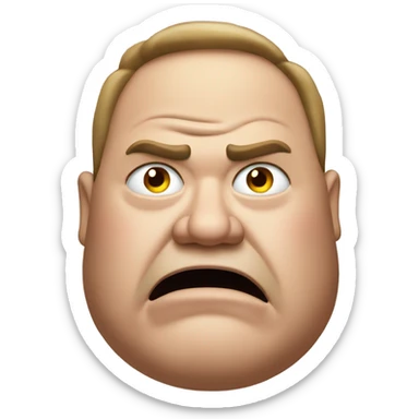 Fat guy who is very angry  sticker