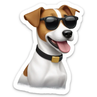 Jack Russell with sunglasses  sticker