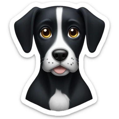 Black dog with white chest and white paws sticker