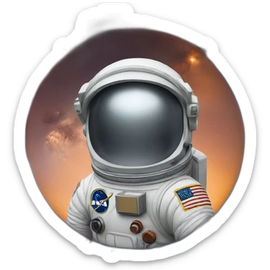 Astronaut in space sticker
