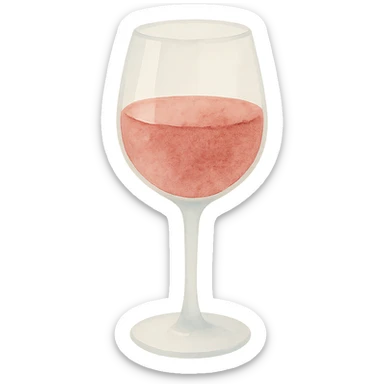 a glass of red wine, watercolor art style sticker