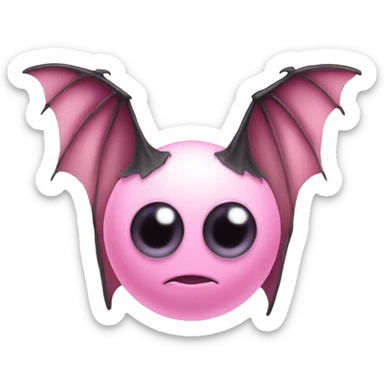 Light pink eyeball with bat wings sticker