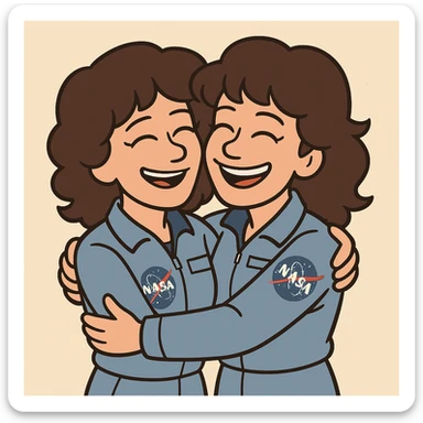 two Sally Ride Prince hug  sticker