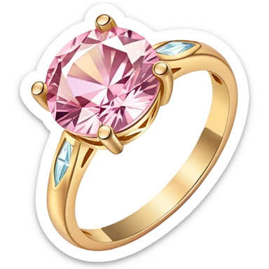 Pastel pink and gold Diamond ring sticker