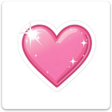 pink heart emoji with sparkles sticker