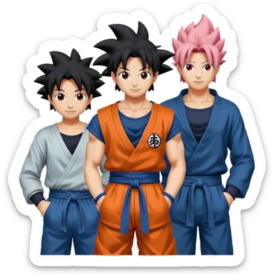 Goku, Gojo, Madara, Ichigo together imoji sticker