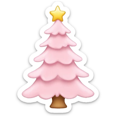 Light Pink Christmas tree with bows sticker