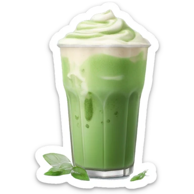 Iced matcha latte without topping sticker