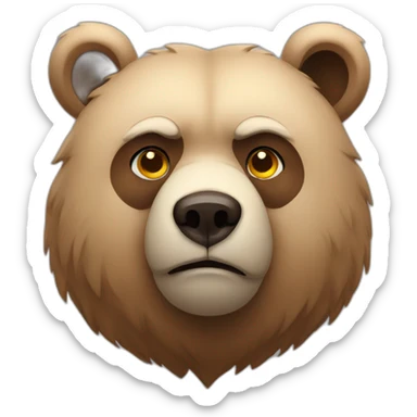Serious bear sticker