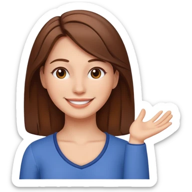 Feeling relaxed and happy at office for woman with a smile on face and with a calm attitude  sticker