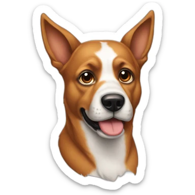 Un perro con solo una oreja parada sticker
