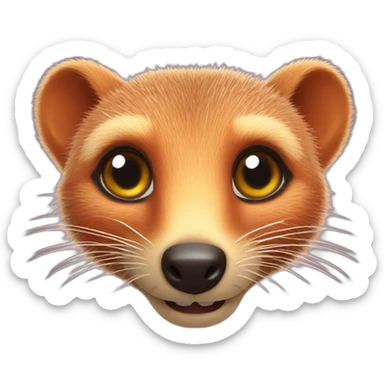 red cheerful smiling mongoose in bed sticker