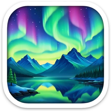 Northern lights sky  sticker