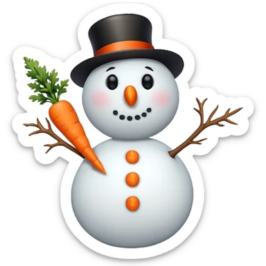 Snowman blowing a kiss sticker