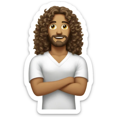 Curly haired Jesus at the nail salon sticker
