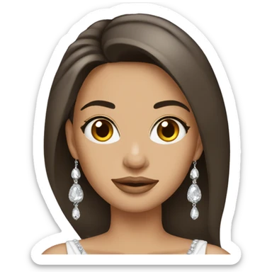 brunette beauty with jewelry sticker