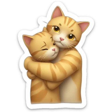 Cat hugging human sticker