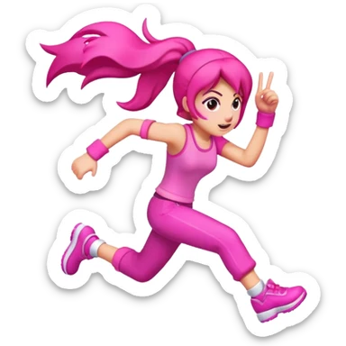 gameing run crazy pink sticker