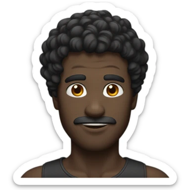 Homme noir cheveux crépus sticker