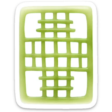 A Rectangle shaped, simple looking, Chinese style, Chinese bamboos patterned jade ornament sticker