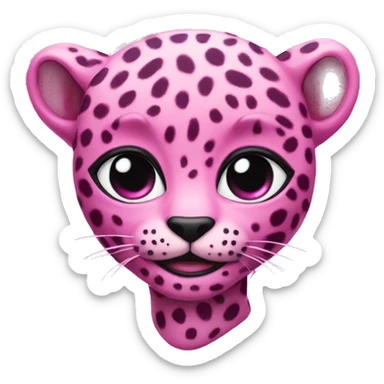 pink leopard print alien sticker
