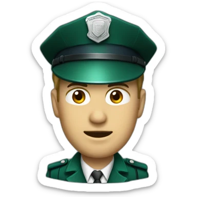 dark green suite  policeman sticker