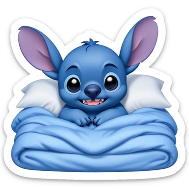 Stitch in bed sticker