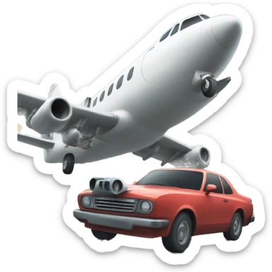 Car towing plane sticker