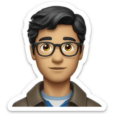 black haired young clark kent front view sticker