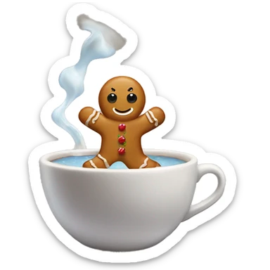 gingerbread man bathing in coffee sticker