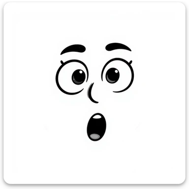 surprised face hand drawn doodle style sticker