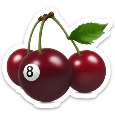 Two “8-ball cherries” sticker