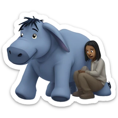 starry night with Eeyore an a stuffed toy sticker