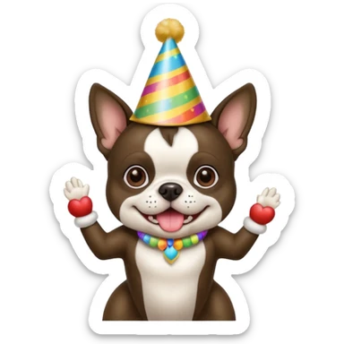 Make a dancing boston terrier emoji sticker