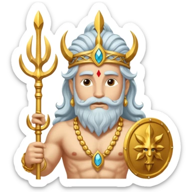 brahma god with Poseidon trident sticker