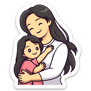 Mère et fille amour sticker