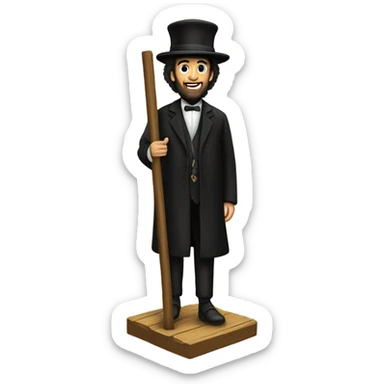 Hasidic Jewish person on stilts sticker