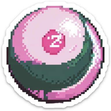 pink billiard ball with the number 23 sticker