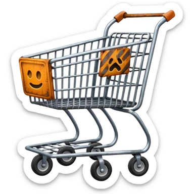 shopping cart broken sticker