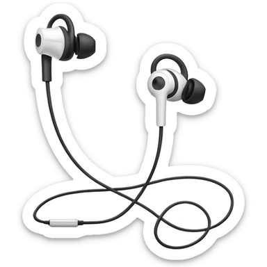 white earphone 
 sticker