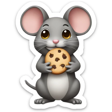 mouse holding a cookie sticker