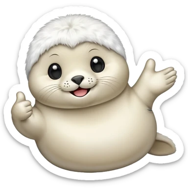 a kawaii seal giving a thumbs up sticker